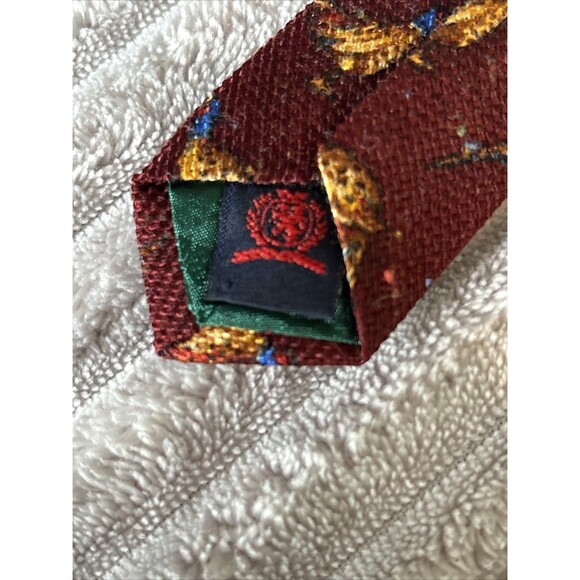 Vintage Tommy Hilfiger Two Tone Blue/Maroon Mens Neck Tie Made In USA Pheasants - Picture 13 of 16